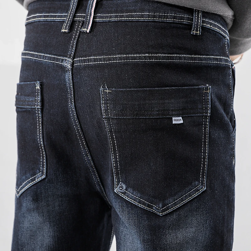 

Brand Classic Style Men's Jeans Cotton Fashion Small Straight Denim Trousers Male Pants Oversize Large Size 40 42 44 46 48
