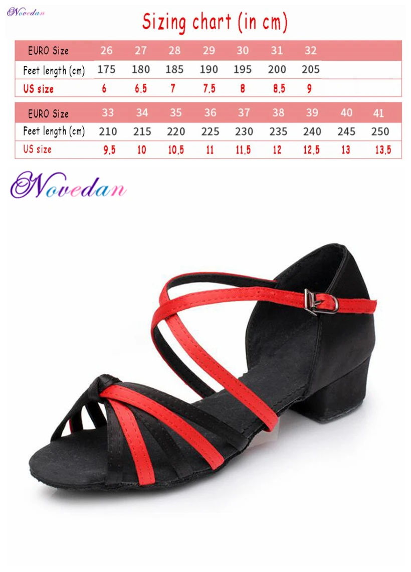 Style 3 Check size Скидка; Новинка; ; Детская бальное танго сальса для девочек; обувь для латинских танцев; атласная кубинская обувь на низком каблуке; 17 цветов - Цвет: Style 3 Check size