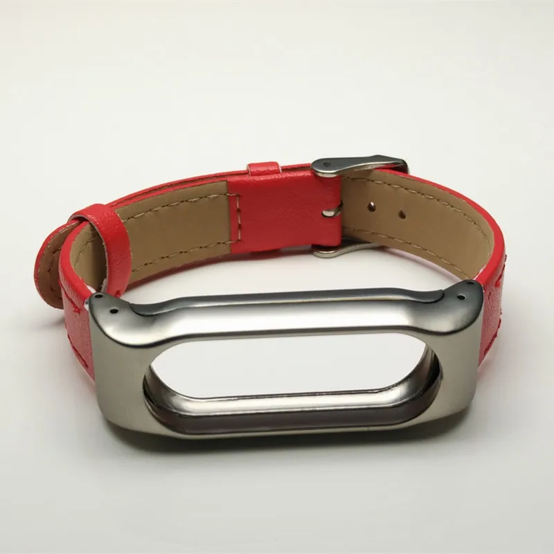 

Xiaomi Mi Band 2 Leather Strap Screwless Bracelet For Original Miband 2 OLED Wristbands Black Brown White Red Color