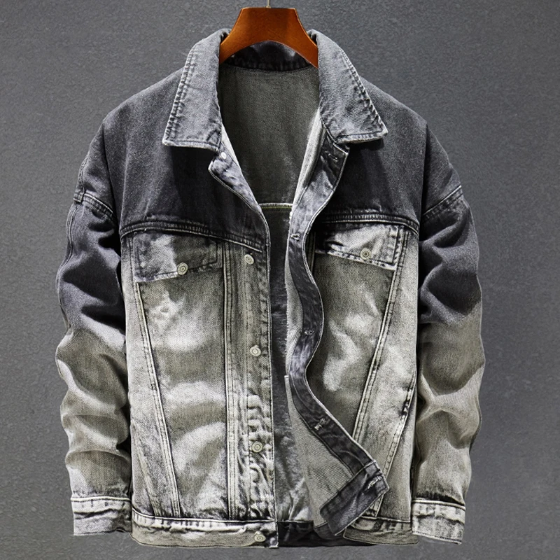 Новые Брендовые мужские автомобильные джинсовое пальто в европейском личности