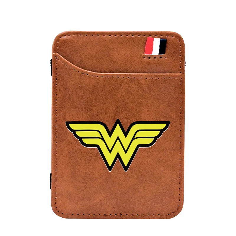 

Classic Wonder Hero Digital Printing Leather Magic Wallets Men Women Unique Card Holder Purse Mini Short Money Clip Gift