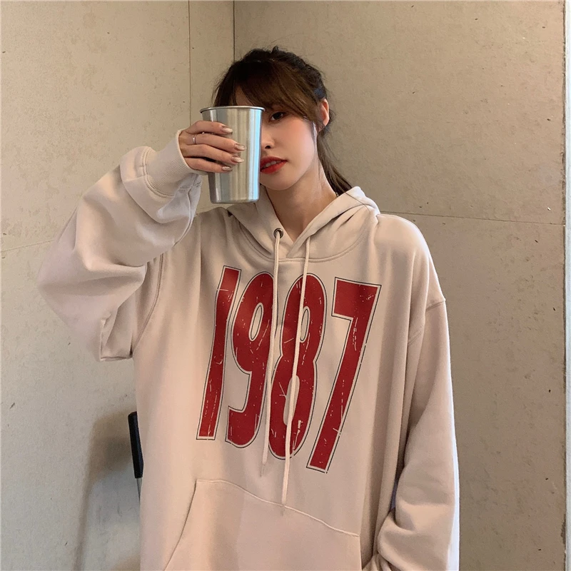 Женские свитшоты в японском стиле Harajuku Ulzzang винтажный Свободный свитшот Ins с