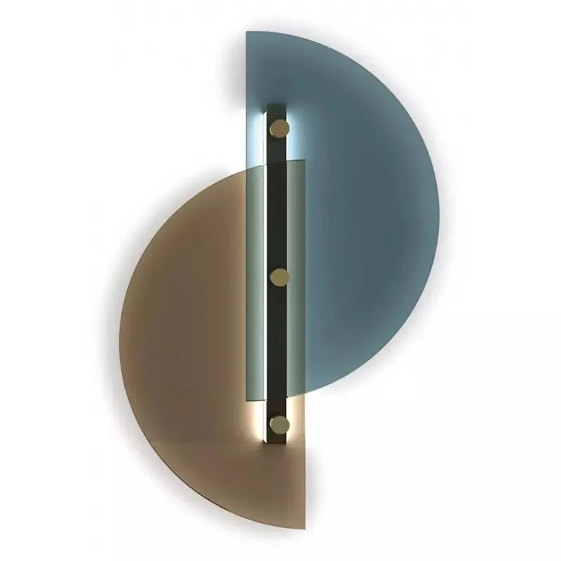 

Postmodern glass color LED living room wall lamp wrought iron bedside bedroom fixture lighting staircase porch loft lights