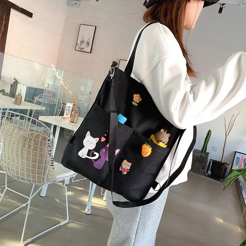 

Холщовые сумки, дамская сумочка на плечо, многофункциональные вместительные мессенджеры, студенческий рюкзак для колледжа