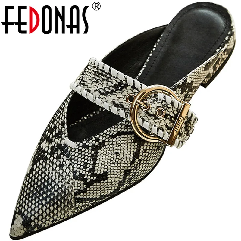 Женские слинбэки FEDONAS летние сандалии из натуральной кожи на высоком каблуке с