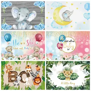 Слоник для детского дня рождения фоны для фотосъемки цветок вечерние Семейные фотосессии персонализированный плакат фотофоны