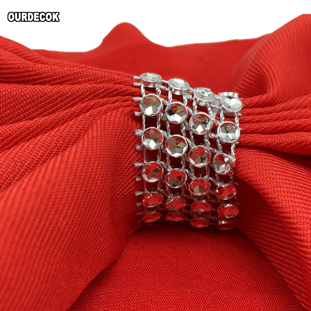 

20 Pieces Rhinestone Elastic Bowknot Lycra Spandex Chair Bands Sash Convenience Wedding Party Banquet Decor Supply Free Ship