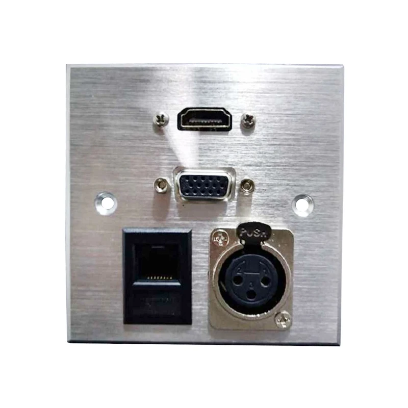 Панель из алюминиевого сплава 86 разъемов Vga Hdmi 3pin Xlr Rj45 сетевой домашний гостиничный номер Ktv настенный Vga Hdmi монтажная плата