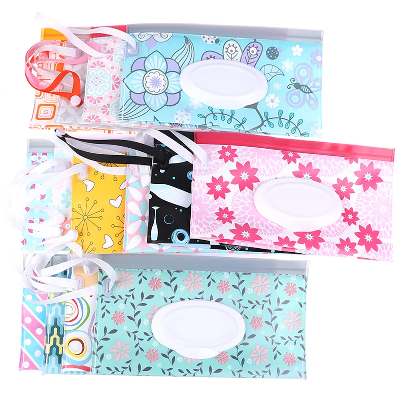 

1PC Eco-Friendly Baby Wipes Box Wet Wipe Box Cleaning Wipes Carrying Bag Clamshell Snap Strap Wipe Container Case