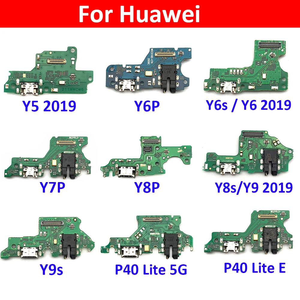 

USB Charger Dock Connector Charging Port Microphone Flex Cable For Huawei Y9S Y6P Y8S Y8P Y7P Y6S P40 Lite 5G / P40 Lite E Y7A