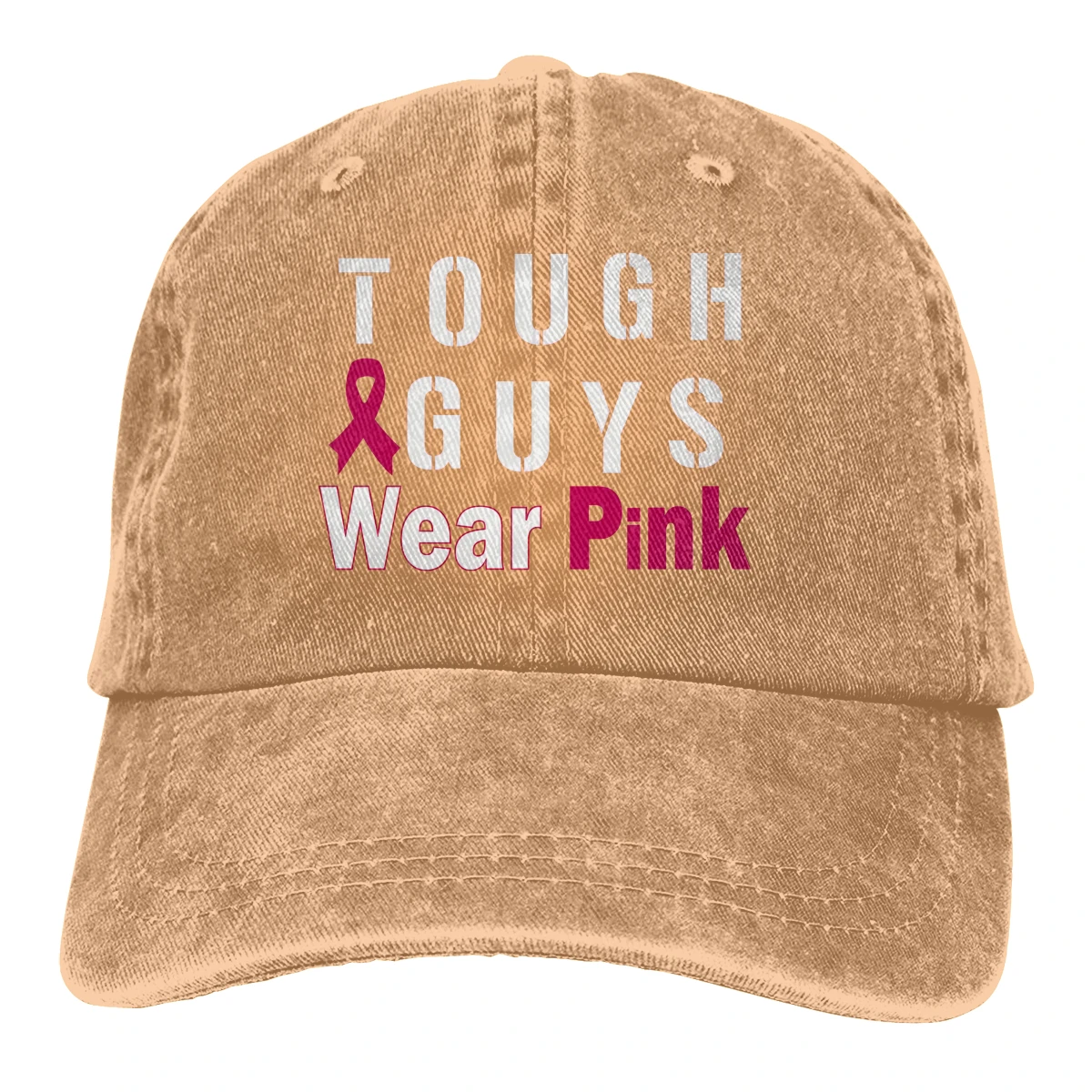 

Tough Guys Wear Pink men's womens Retro Washed Cowboy hat Sun Caps