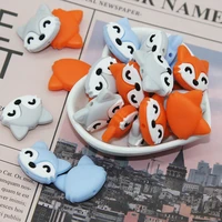 cute idea 10pcs fox silicone beads teether pearl diy handmade accessories chain bpa free chewable teething soft baby product