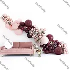 160 шт. пурпурная гирлянда с воздушными шарами, свадебное украшение, хром, розовое золото, макарон, розовый, абрикосовый шар, АРОКА, декор на день рождения