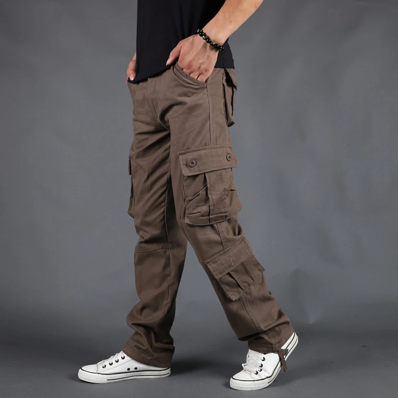 

2021 New Men Cargo Pants Mens Loose Army Tactical Pants Multi-pocket Trousers Pantalon Big Size 42 Male Military Overalls
