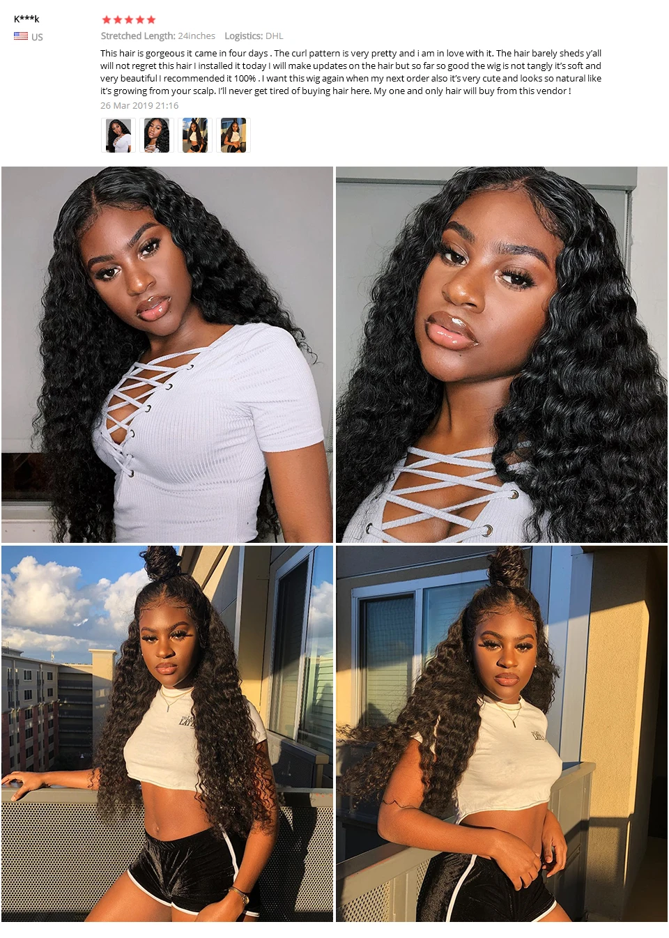 Meetu 4X4 Lace Closure Wig Malaysian Deep Wave Lace Front Wig Pre Plucked 180 Density Lace Front Wig 8-26" Remy Human Hair Wigs