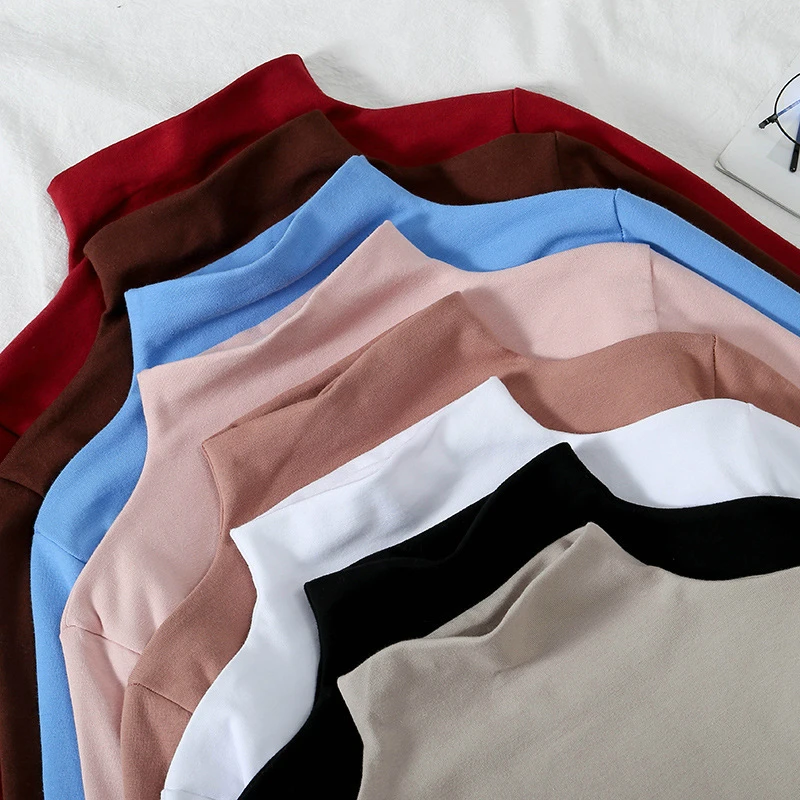 Женская футболка с длинным рукавом, нижнее белье, базовая водолазка, Женская Повседневная Однотонная футболка, майка, топы, черный, белый Женская футболка с длинным рукавом, нижнее белье, базовая водолазка, Женская Повседневная Однотонная футболка, майка, топы, черный, белый