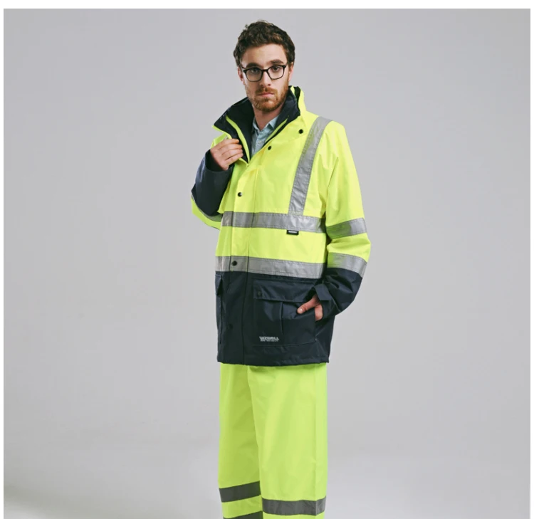 EN471 ANSI/SEA 107 AS/NZS Hi vis водонепроницаемая 5 в 1 куртка со светоотражающей лентой, защитная Рабочая одежда, зимняя куртка
