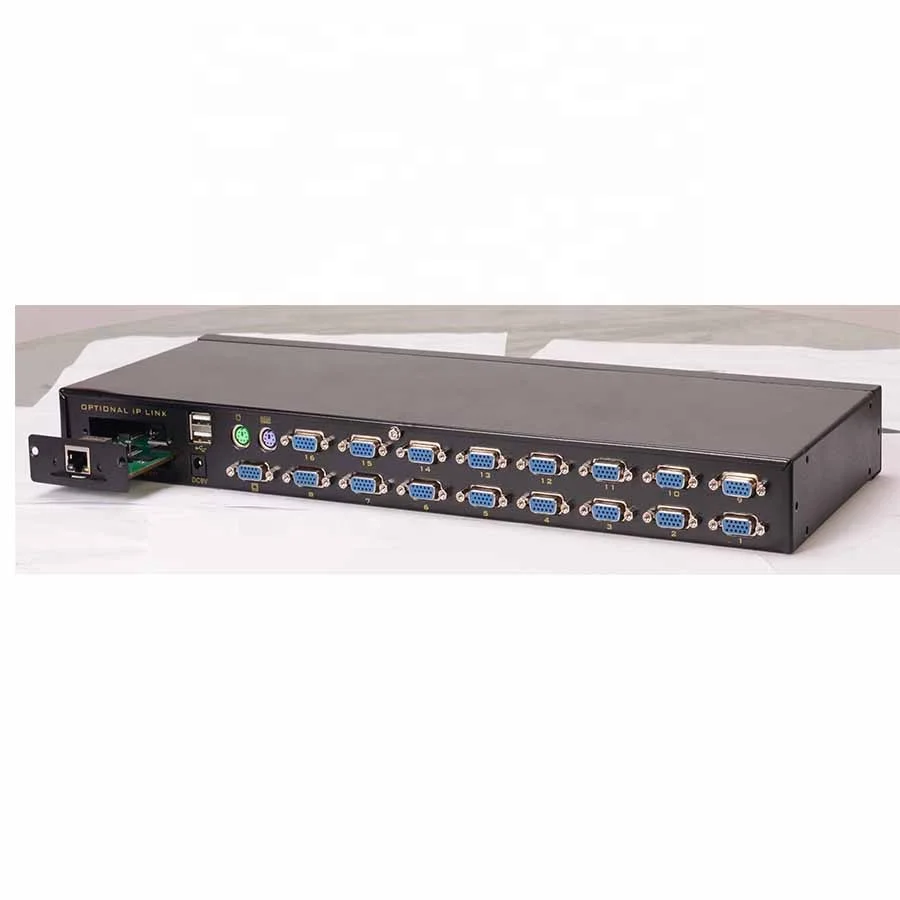 

19-дюймовый монтажный переключатель VGA KVM с 4/8/16 портами 1U