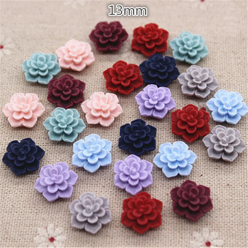 

50PCS Cute Matte Vintage Resin Flowers Flatback Cabochon DIY Jewelry/Craft Scrapbooking,15mm