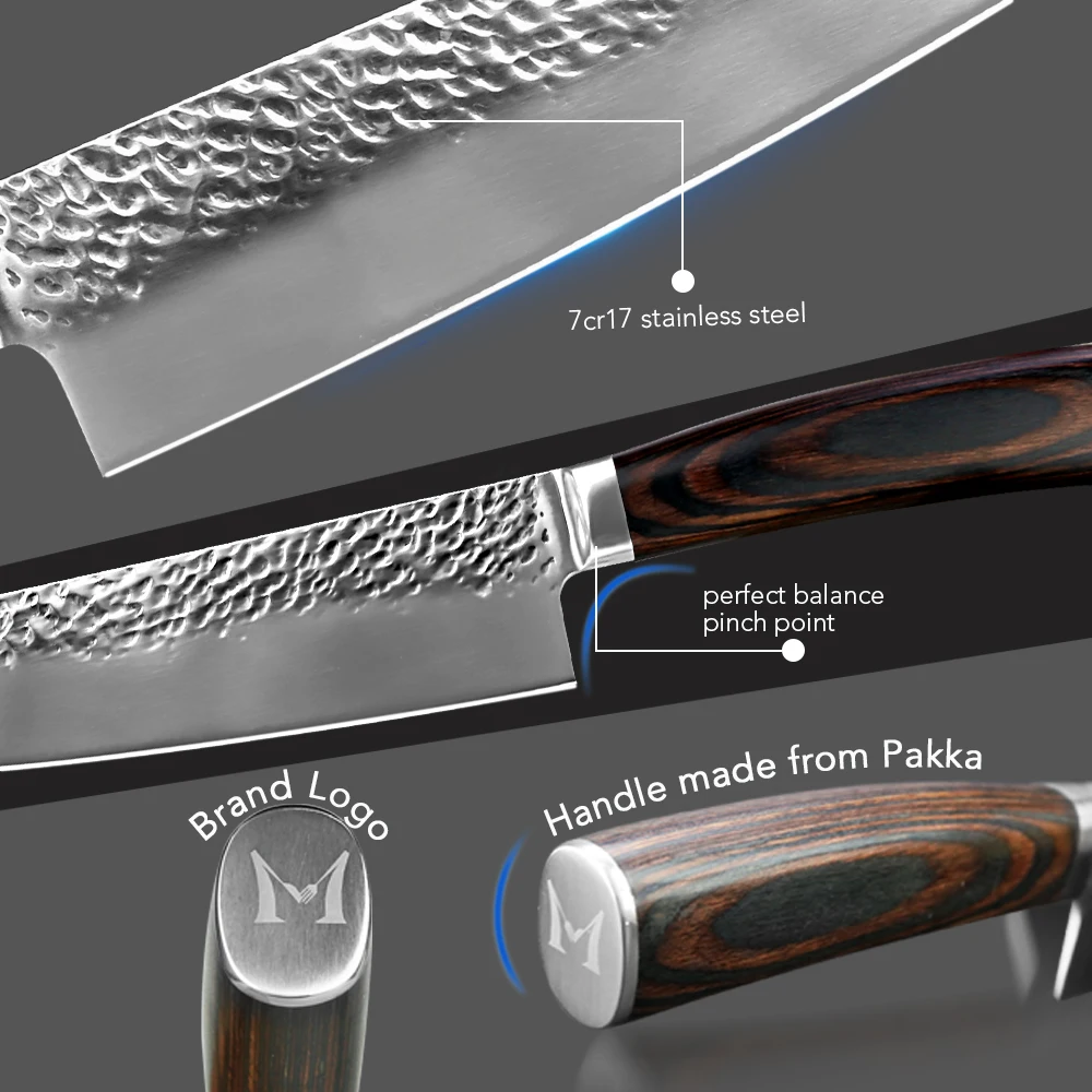 Кухонный нож 8 дюймов профессиональные японские поварские ножи 7CR17 440C