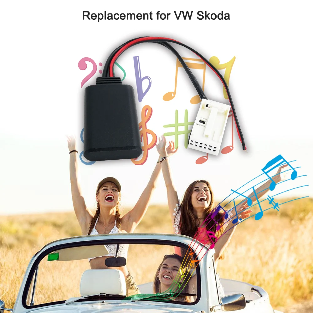 Автомобильный AUX in аудио адаптер беспроводной BT модуль 12pin разъем Замена для VW