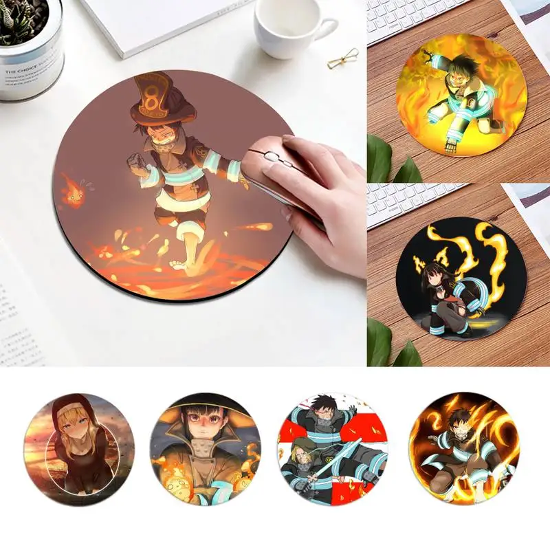 

Резиновый компьютерный игровой коврик для мыши Fire Force, Удобный круглый коврик для мыши, серия планеты, коврик для рабочего стола, персонализ...
