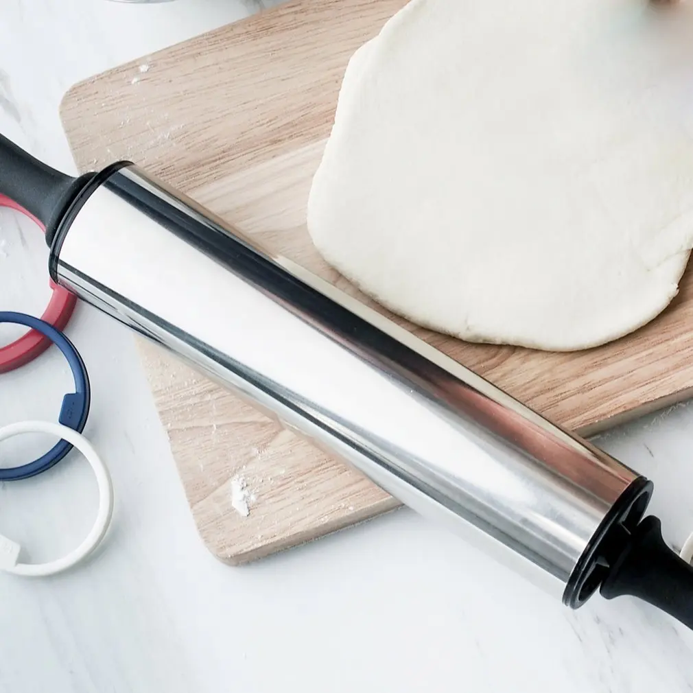 

Stainless Steel Rolling Pin Adjustable Thickness Roller Dough Tools Fondant Cake Decorating Pastry Tools Kitchen Accessories