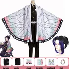 Женская обувь Kochou Shinobu одежда-накидка, парик, рассекающий демонов, косплей, косметические контактные линзы, костюм на Хэллоуин
