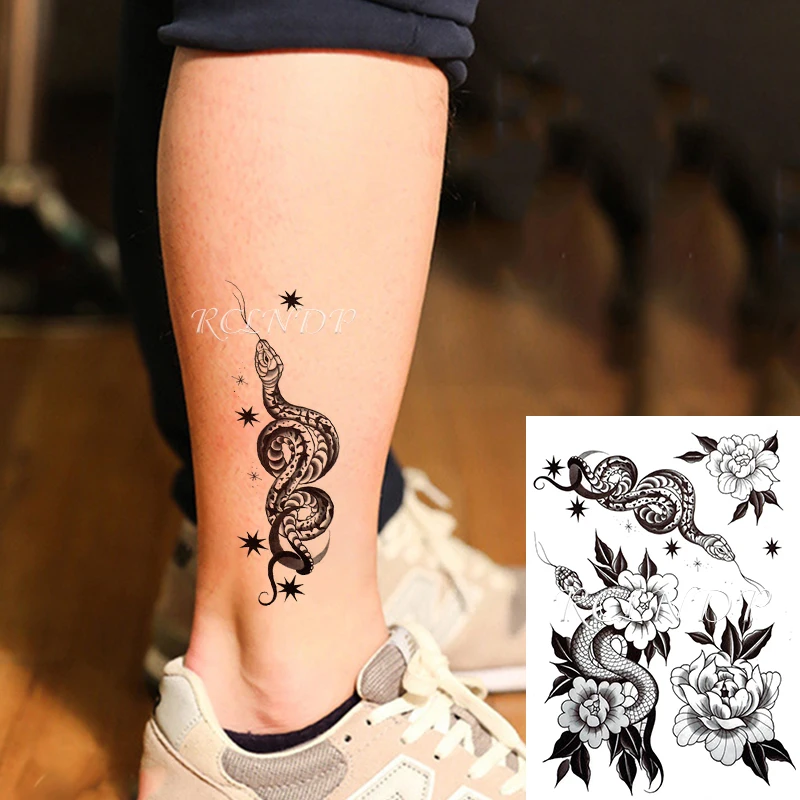 Waterproof Temporary Tattoo Sticker Red-crowned Crane Sword Japanese Style Warrior Fake Tatto Flash Tatoo Art for Women Men | Красота и