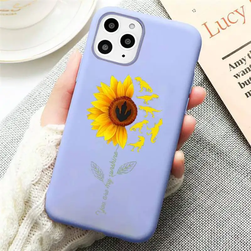 

Sunflower Phone Case Candy Color for iPhone 11 12 mini pro XS MAX 8 7 6 6S Plus X SE 2020 XR