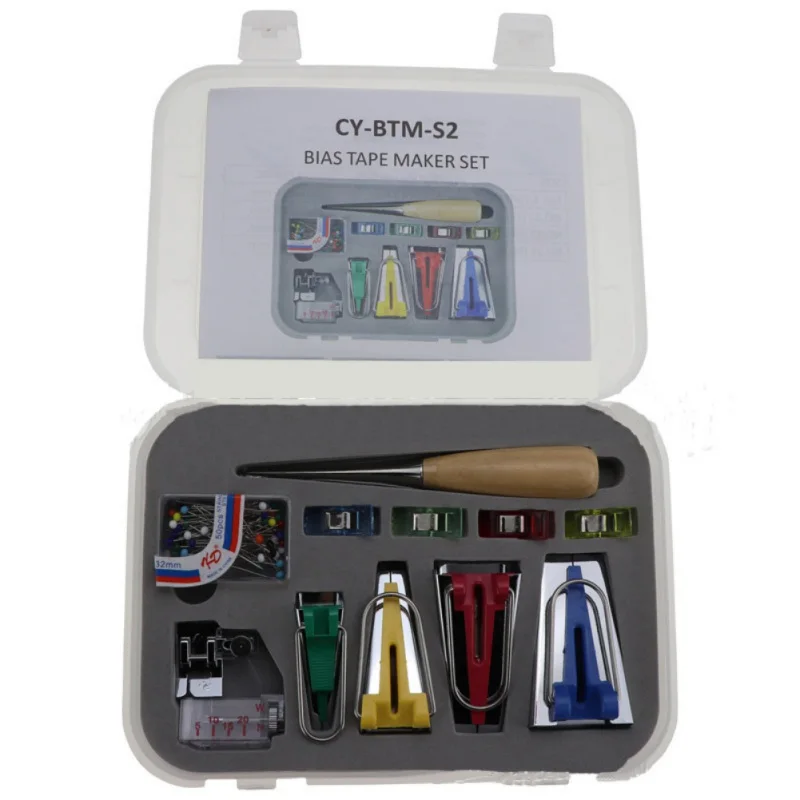 

Sewing Quilting With Tape Binding Presser Sewing Quilting Accessories Bias Tape Maker Set, Fabric Bias Tape Maker Tool New