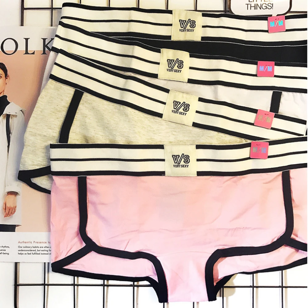 

2020 Grils Underwear Black/ White/ Gray/pink/ Pure Color/ Pure Cotton Sporty Letters Women's Anti-glare Boxer Briefs For Student