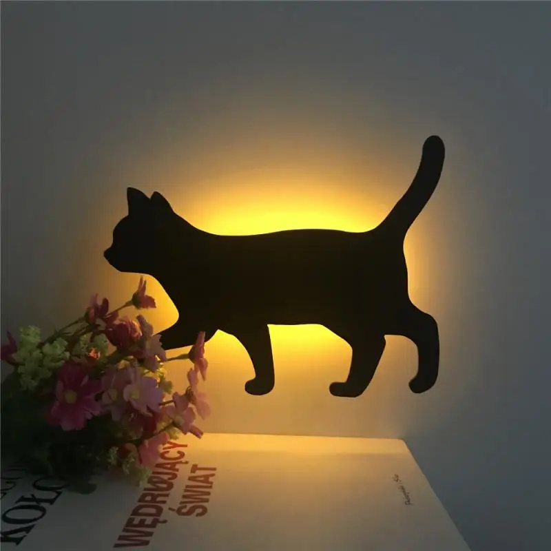 

Светодиодный светильник звук голоса Сенсор светильник s с изображением животных, котов интеллигентая (ый) Автоматическое включение/выключе...