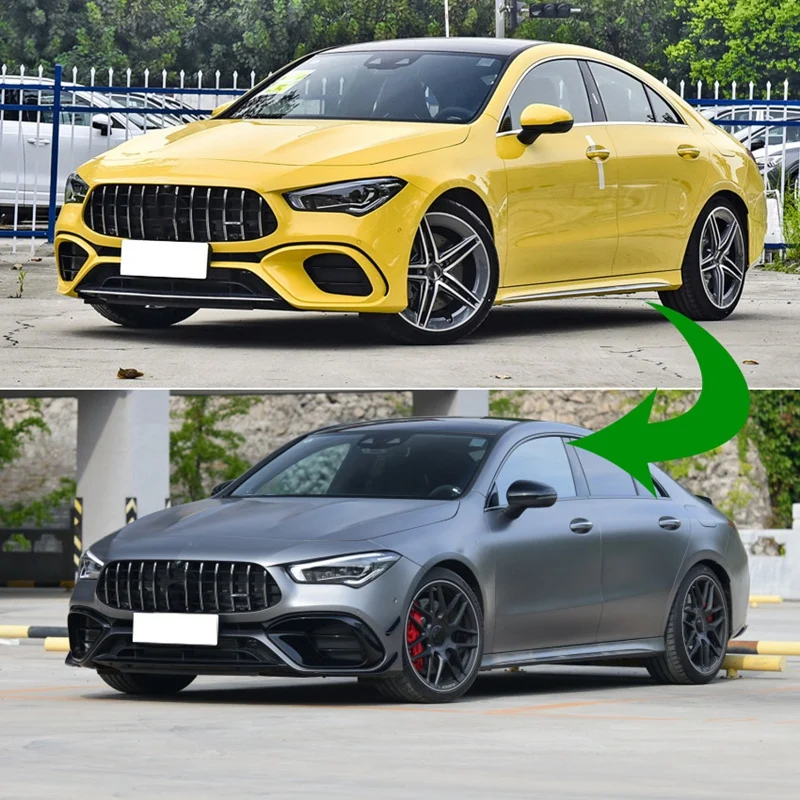 Спойлер на передний бампер для Mercedes Benz CLA45 AMG C118 2020 2021 глянцевый черный спойлеры