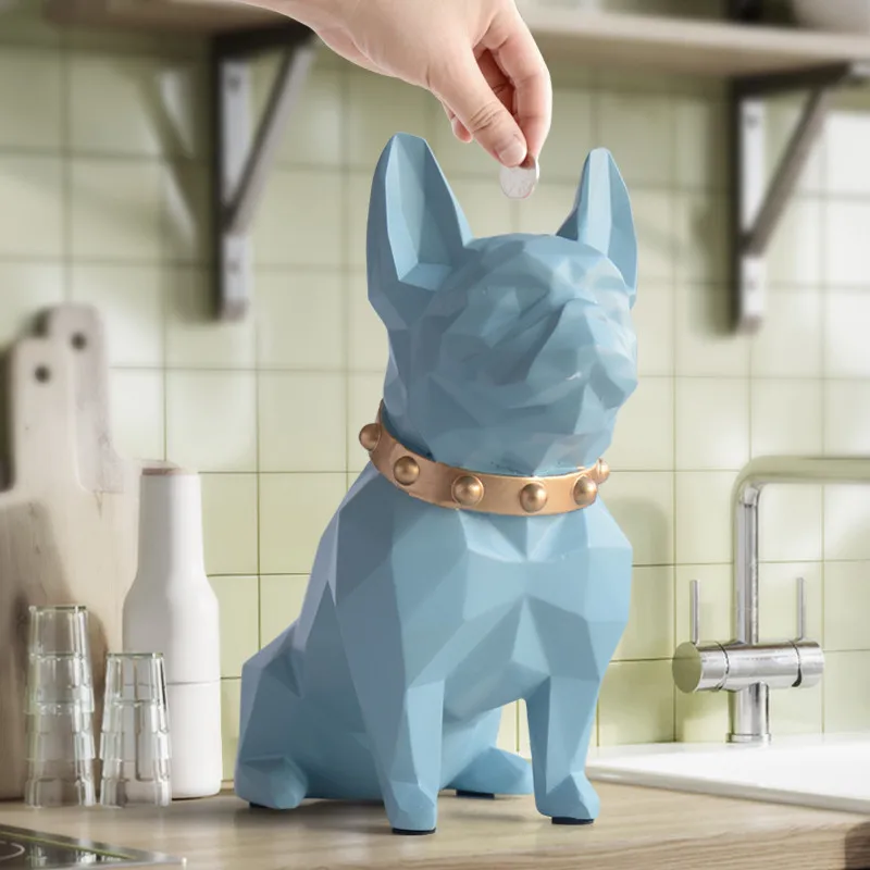 

SIMULATION ANIMALS BULLDOG DOG STATUE PIGGY BANK RESIN CRAFTWORK NORTHERN EUROPE HOME DECOR STORES L2978