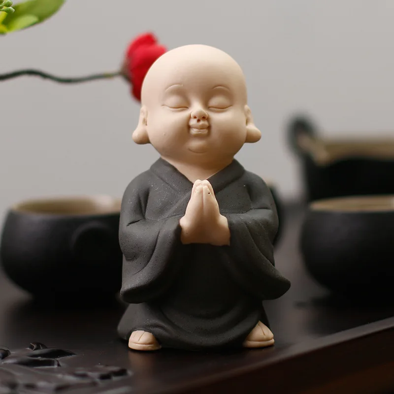 

Monk Buddha Statues Zen Buddhist Teapet Creative Home Decoration Craft Gift Garden Decor Miniature Figurines
