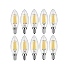 Светодиодная лампочка E14 в винтажном стиле, лампа накаливания для лампочек Эдисона C35 в стиле ретро, Холодныйтеплый белый свет, лампа для люстры 2 Вт4 Вт6 Вт, 220 В переменного тока, 10 шт.