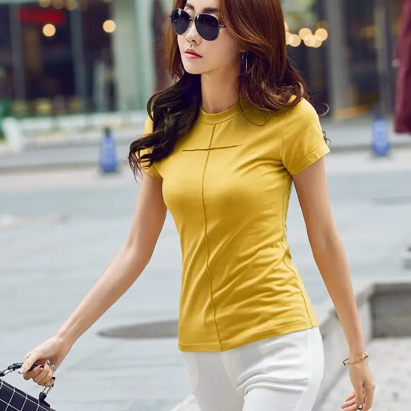 

2020 Tops T-shirts Cotton Female Fashion Womens silver Garment