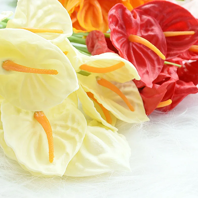 5 шт. искусственная Калла Лилия Букет из искусственных зеленых растений | Дом и