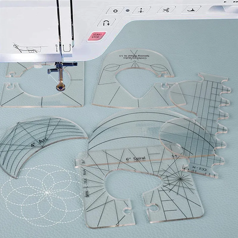 6 шт./компл. линейки в стиле пэчворк с свободным движением шаблон для квилтинга