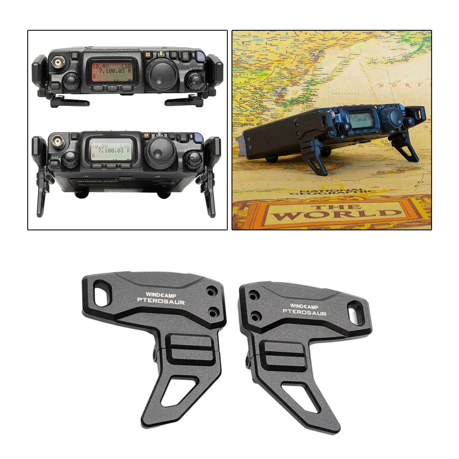 Pterosaurs Stand Collapsible Bracket Machine Feet for Yaesu Ft-818ND 817ND