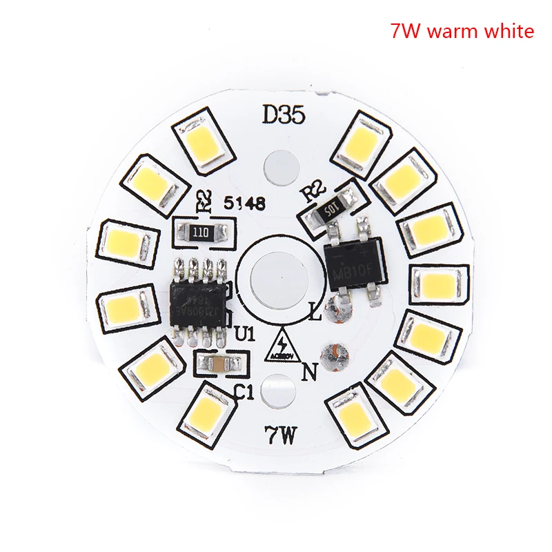 7w warm white 1 шт. светодиодный нашивка-лампочка лампа SMD пластина круглый Модуль светильник-источник для лампы светильник белый/теплый белый - Испускаемый цвет: 7w warm white