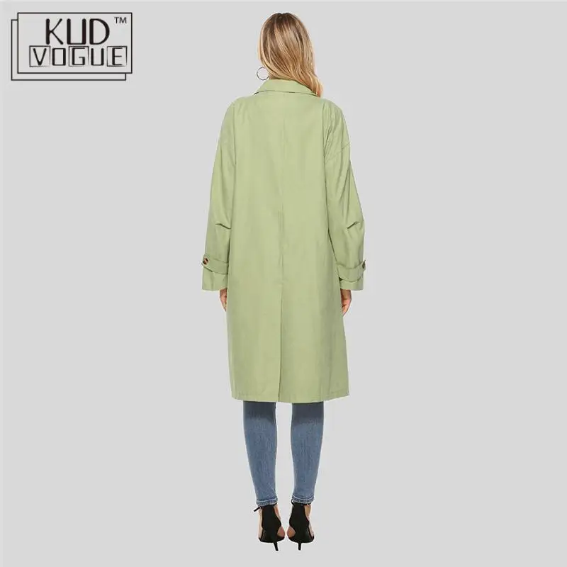 Весенне-осенний Женский Повседневный плащ оверсайз винтажная верхняя одежда с