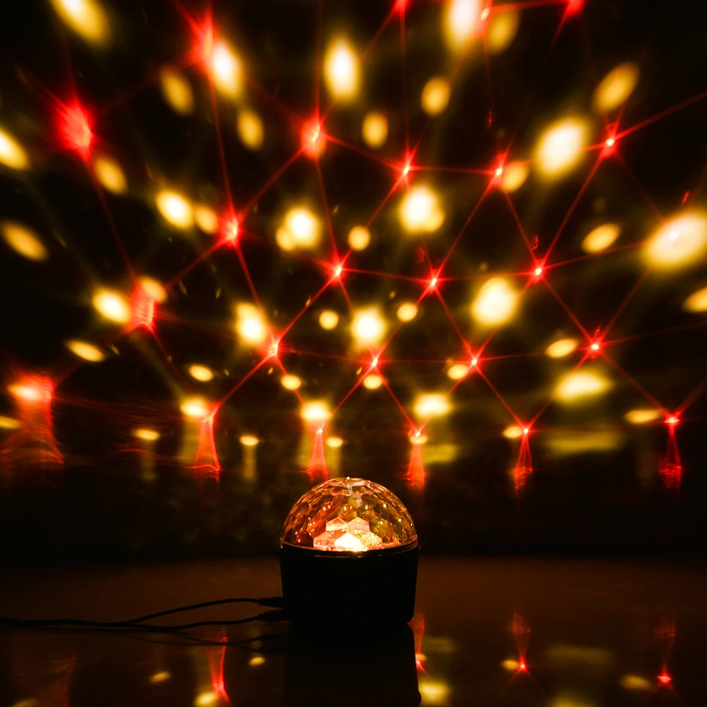 

Family Party Stage Light LED Crystal Magic Ball Starry Sky Projection Flash Suitable For KTV DISCO Dance Hall 9 Different Colors