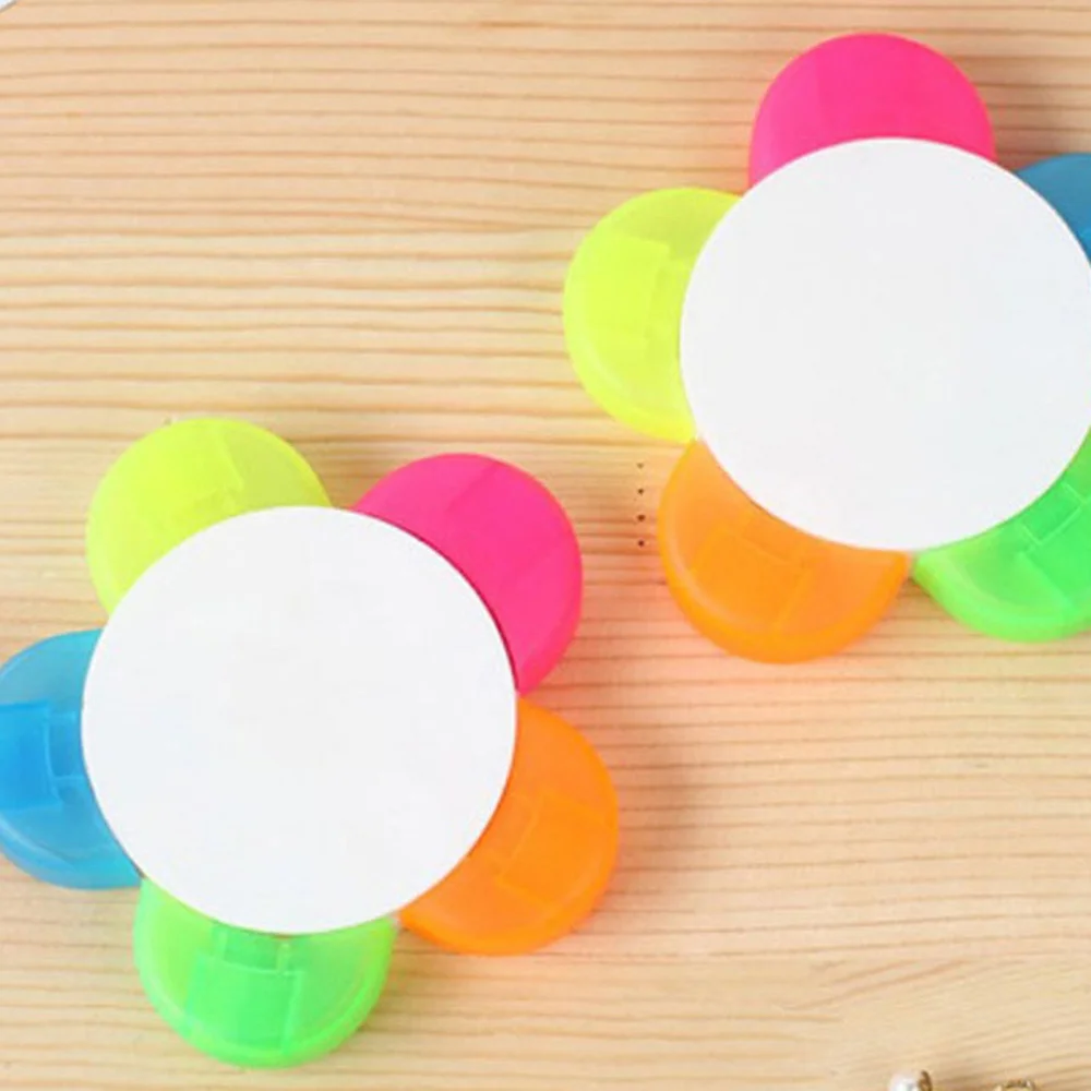 

5pcs Creative Fluorescent Petal Watercolor Highlighters Marker Pen Office Stationery School Supplies