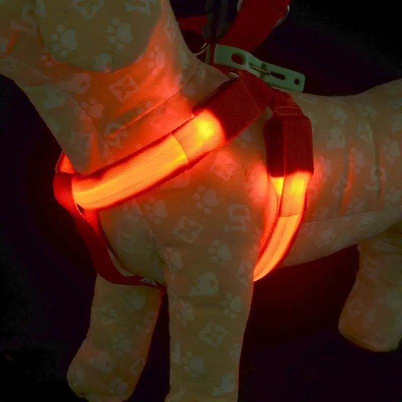 

Dog Hand Holding Rope Vest Led Luminous Chest and Back Teddy Hand Holding Rope Pet Luminous Dog Leash Small USB Charging Dog Tag