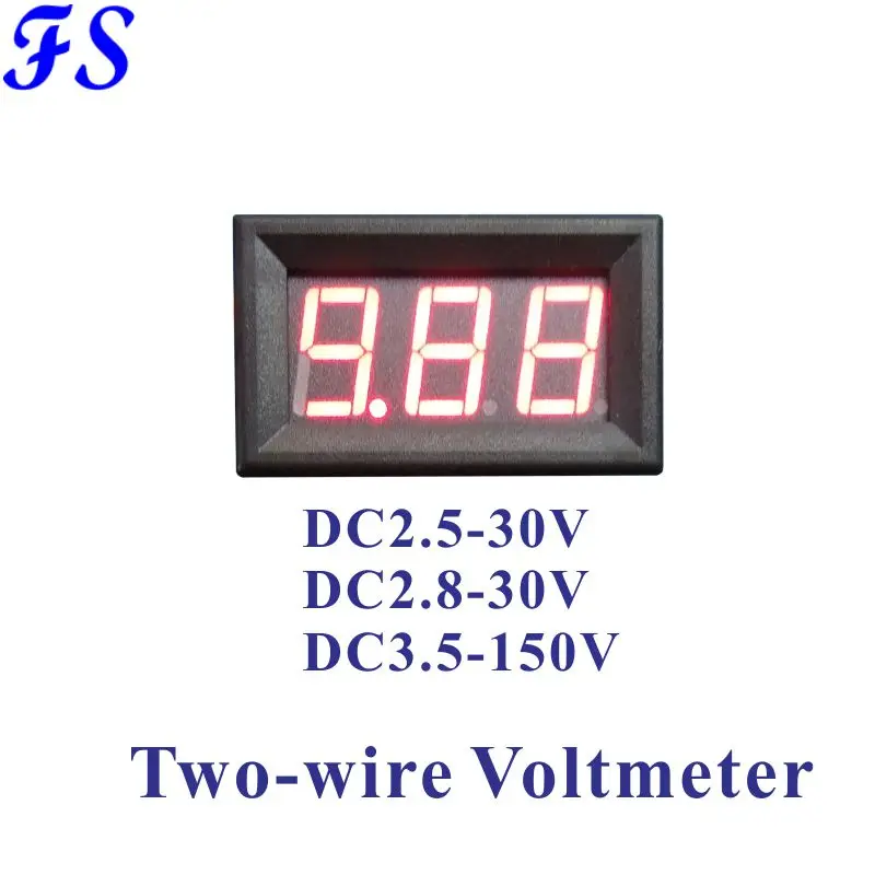 Цифровой светодиодный вольтметр два провода индикатор напряжения постоянного