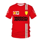 Новинка 2021, Мужская футболка с коротким рукавом, одежда, Красная футболка для экстремальных видов спорта на открытом воздухе, для гонок, летняя команда Формула 1 Ferrari, без принта