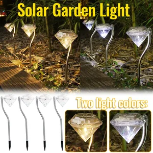 Garden Tools Outdoor Solar Diamond Shape Led Light Wall Landscape Garden Fence Light 4pc Yard Garden Decor Для Сада И Огорода 10 item image