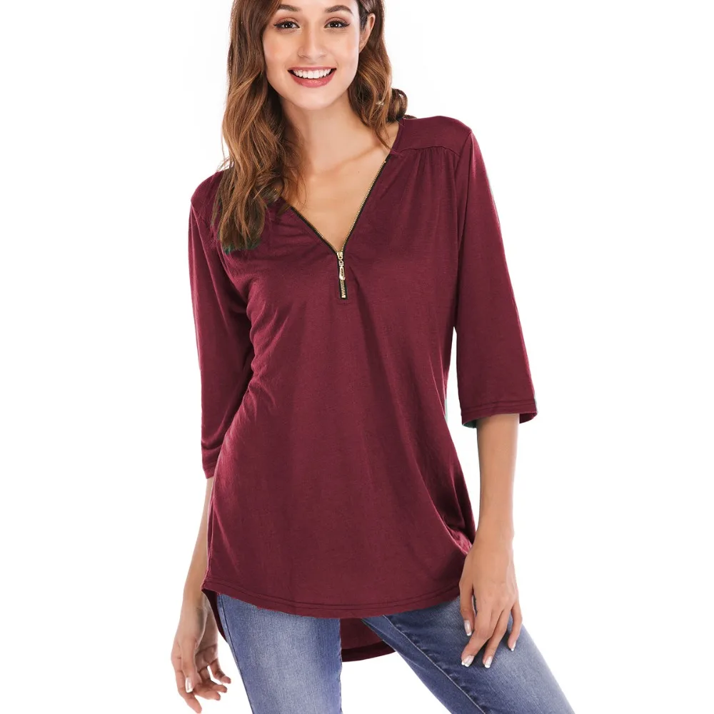 women shirts womens clothing t shirt tops half sleeve Regular Casual V-Neck tshirt plus size clothes | Женская одежда